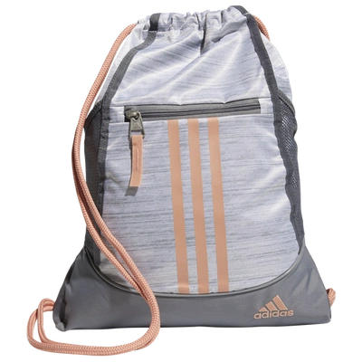 Shop Adidas Originals Adidas Alliance Ii Sackpack In White/blush Pink/gray