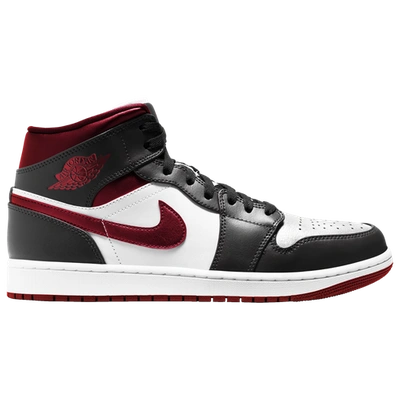 Shop Jordan Mens  Aj 1 Mid In White/gym Red/black