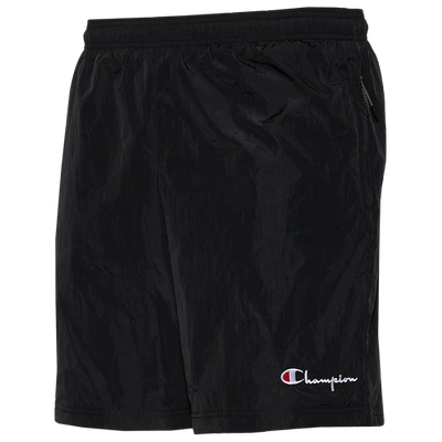 Shop Champion Mens  Nylon Shorts In Black/white