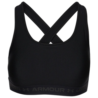 Shop Under Armour Womens  Mid Crossback Bra In Black/jet Gray