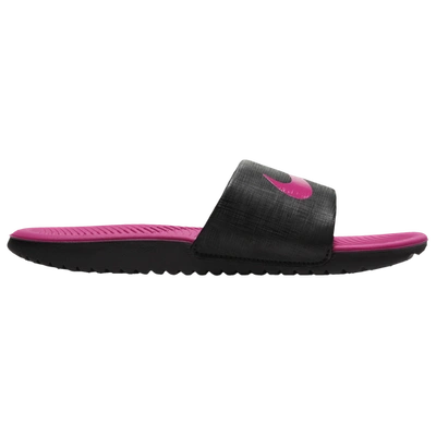 Shop Nike Girls  Kawa Slides In Black/pink