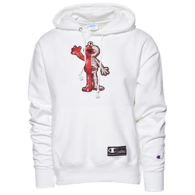 Champion X Sesame St X Jason Freeny Elmo Hoodie In White/red