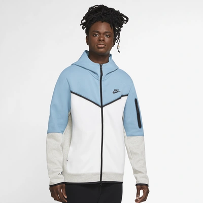Nike Sportswear Tech Fleece Men's Full-zip Hoodie In Cerulean,white,grey  Heather,black | ModeSens