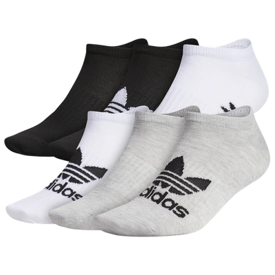 Shop Adidas Originals Mens  6 Pack No Show Socks In Gray/white/black