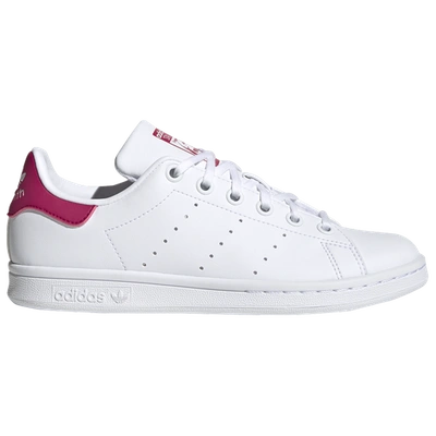 Shop Adidas Originals Girls  Stan Smith In White/white/bold Pink