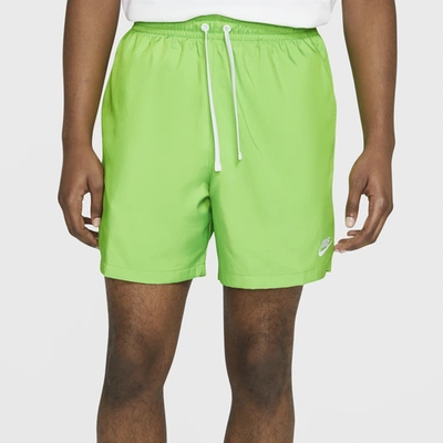 Shop Nike Mens  Club Essentials Woven Flow Shorts In Mean Green/white