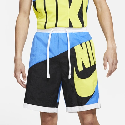 Shop Nike Mens  Throwback Shorts In Signal Blue/black/white