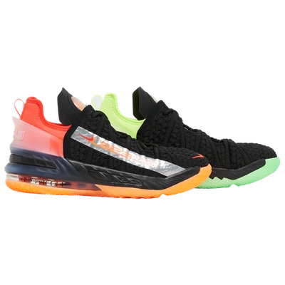 Shop Nike Boys  Lebron 18 In Black/bright Crimson/orange