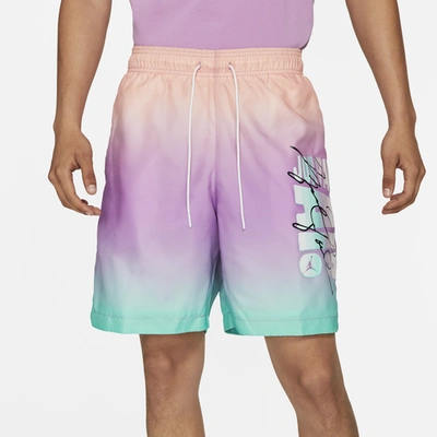 Shop Jordan Mens  Sport Dna Hbr Pool Shorts In Orange/teal/pink