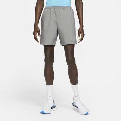 Shop Nike Mens  Df Challenger 7shorts In Smoke Grey/reflective Silver
