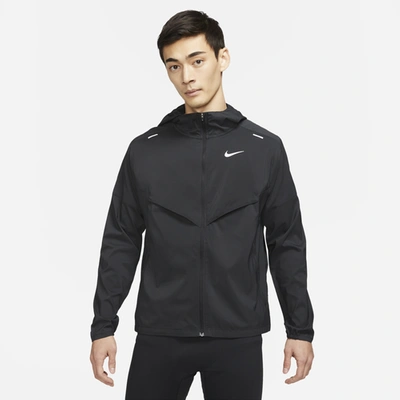 Shop Nike Mens  Windrunner Jacket In Black/reflective Silver