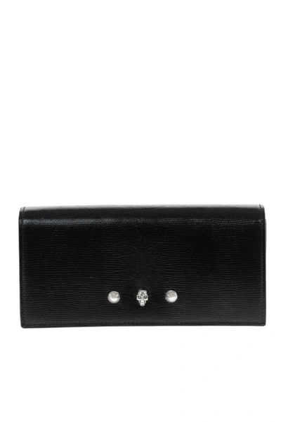 Shop Alexander Mcqueen Women's Black Leather Wallet