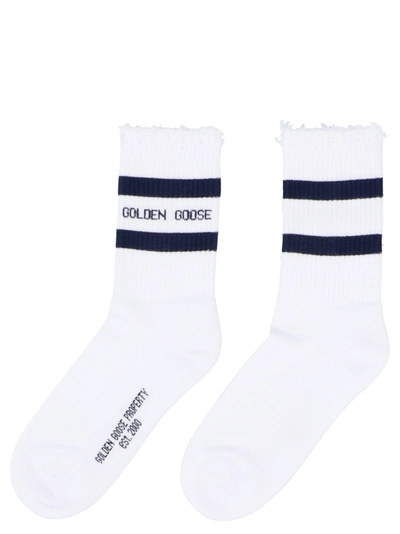 Shop Golden Goose Women's White Cotton Socks