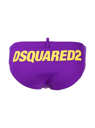 Shop Dsquared2 Purple Swmming Trunks With Rear Logo In Violet