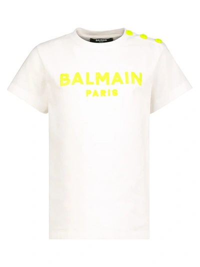 Shop Balmain Kids T-shirt For Girls In Weiss