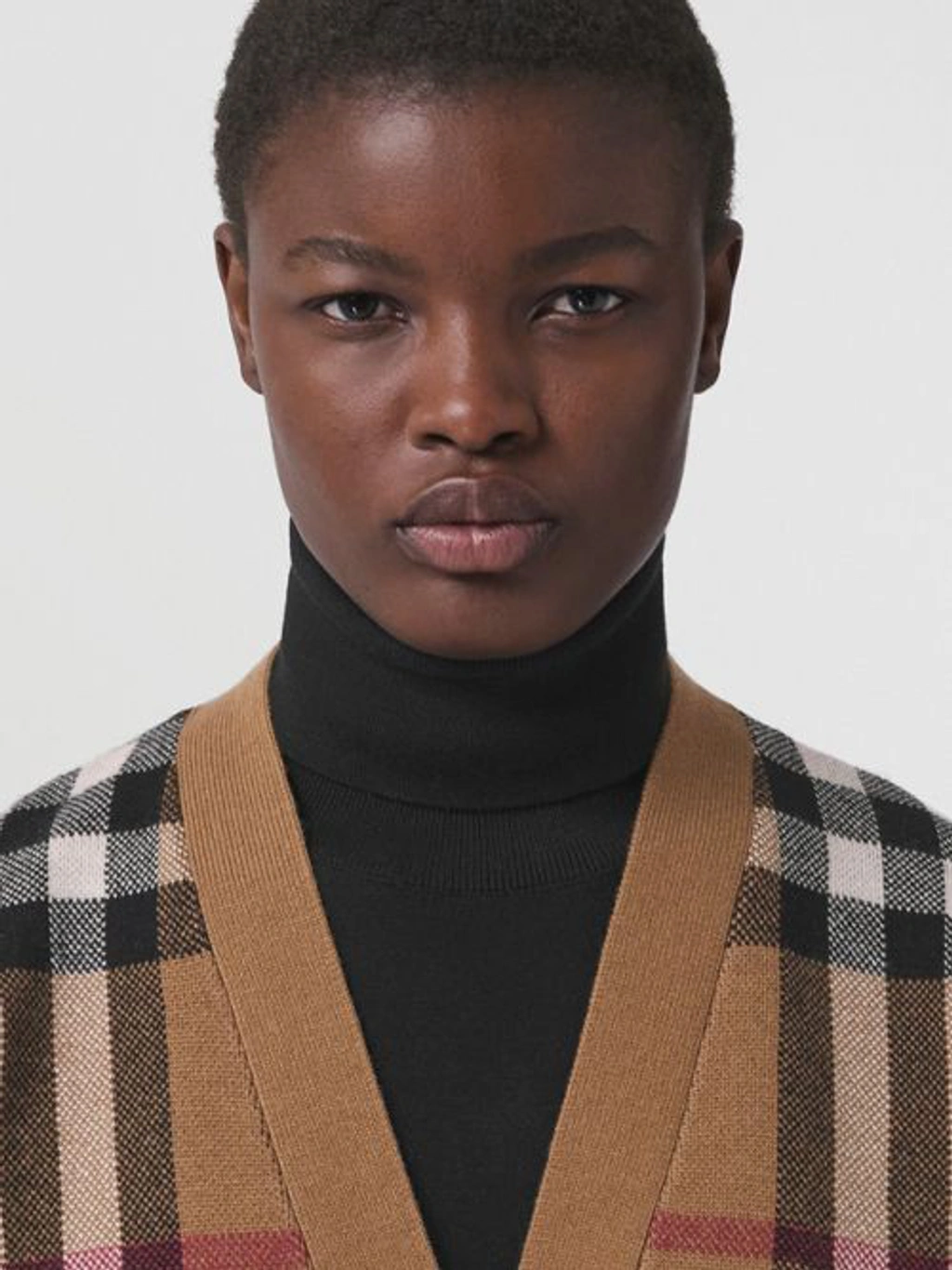 Burberry Checked Wool And Cashmere-blend Cardigan In Birch Brown