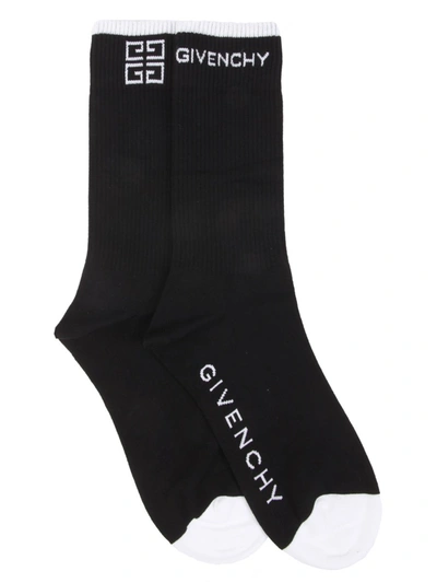 Shop Givenchy 4g Socks With Logo In Black