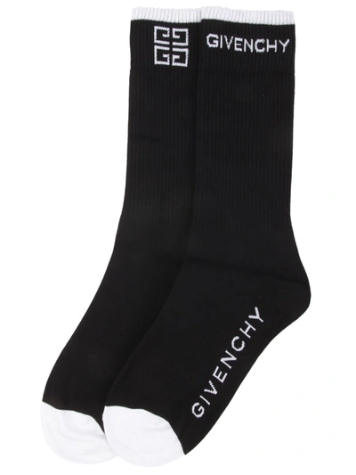 Shop Givenchy 4g Socks With Logo In Black