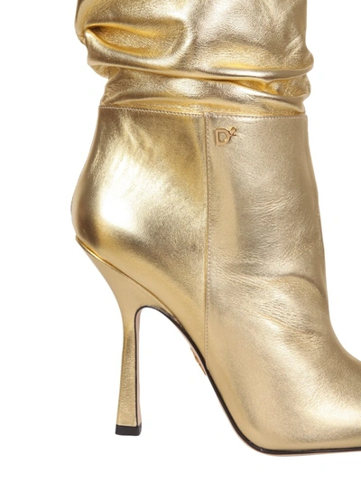 Shop Dsquared2 Boots With Heel In Gold