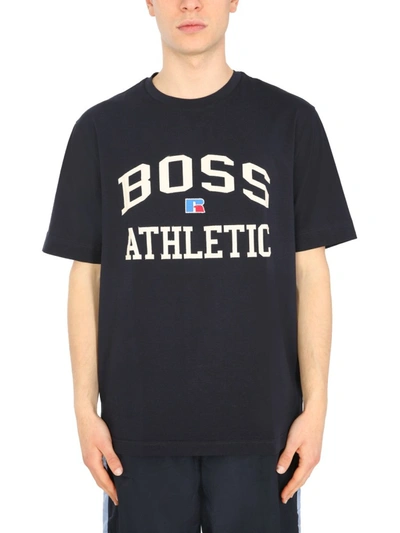 BOSS x Russell Athletic logo-print T-shirt - Farfetch