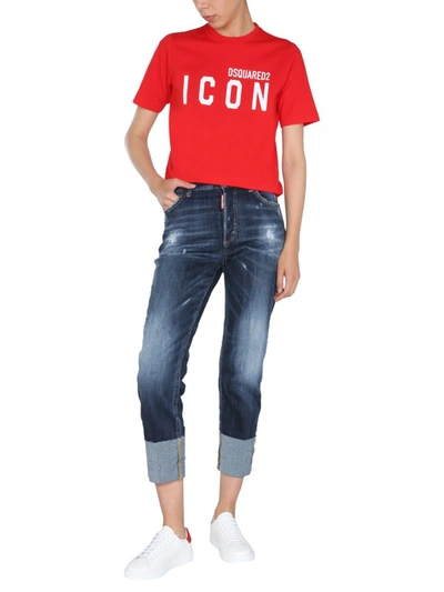 Shop Dsquared2 Crew Neck T-shirt In Red