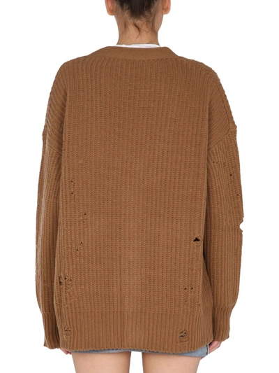 Shop Dsquared2 Destroyed Cardigan In Brown