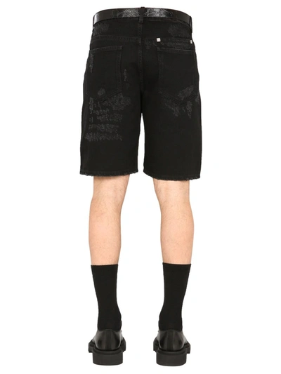 Givenchy Short In Denim Effetto Destroyed In Black