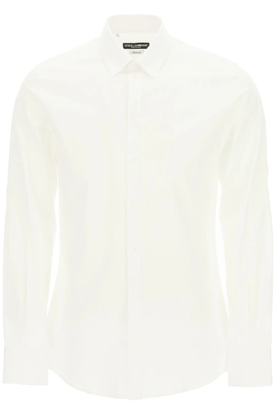 Shop Dolce & Gabbana Gold Fit Poplin Shirt In White