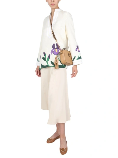 Shop Tory Burch Embroidered Tunic In White