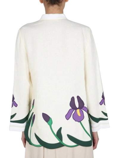 Shop Tory Burch Embroidered Tunic In White
