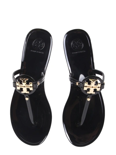 Shop Tory Burch Mini Miller Thong Sandals In Black