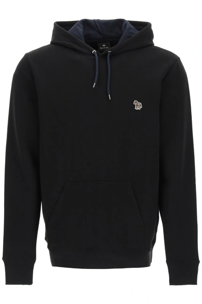 Shop Ps By Paul Smith Ps Paul Smith Hoodie With Zebra Logo Patch In Black