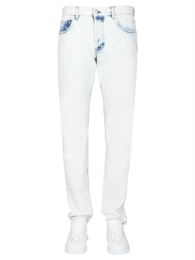 Shop Alexander Mcqueen Slim Fit Jeans In White