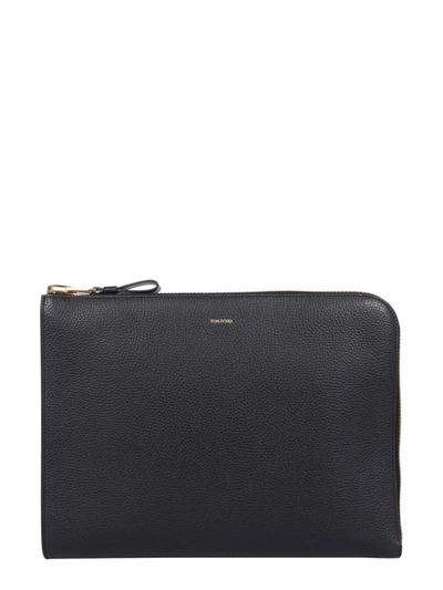 Shop Tom Ford The Leather Pouch In Black
