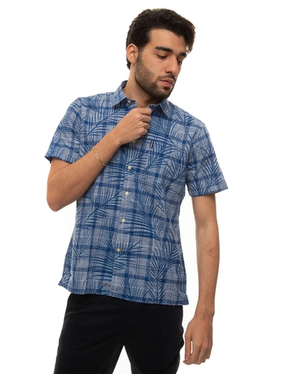 Shop Barbour Casual Shirt Azure Linen Man