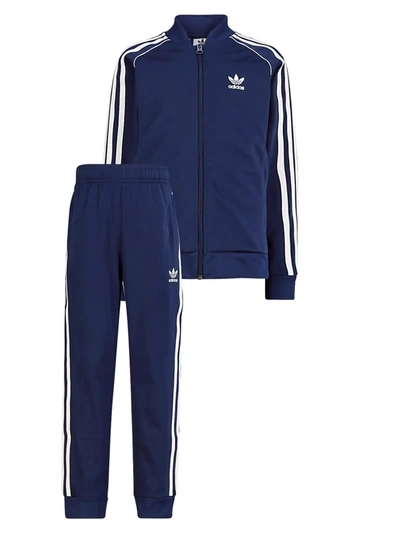 Shop Adidas Originals Kids Sweatsuit In Blue