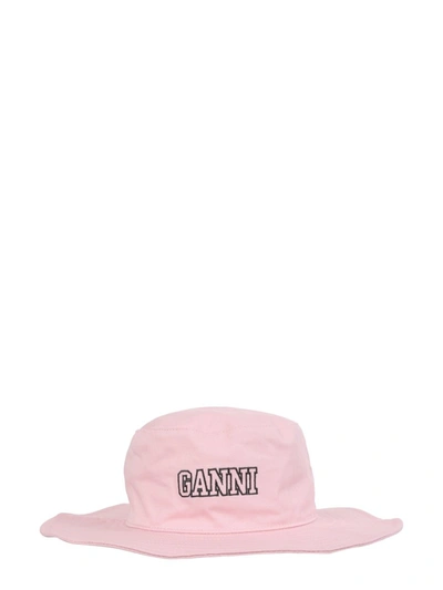 Shop Ganni Bucket Hat In Pink