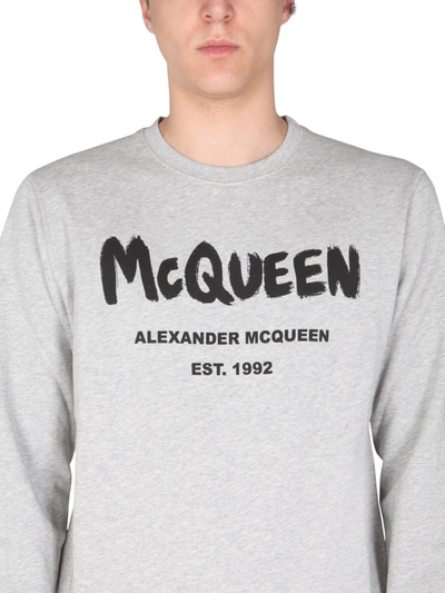 Shop Alexander Mcqueen Crew Neck Sweatshirt In Grey