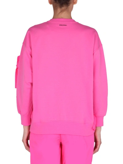 Shop Red Valentino Crew Neck Sweatshirt In Fuchsia