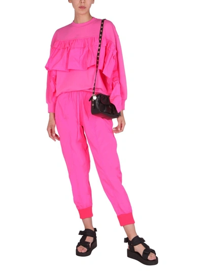 Shop Red Valentino Crew Neck Sweatshirt In Fuchsia