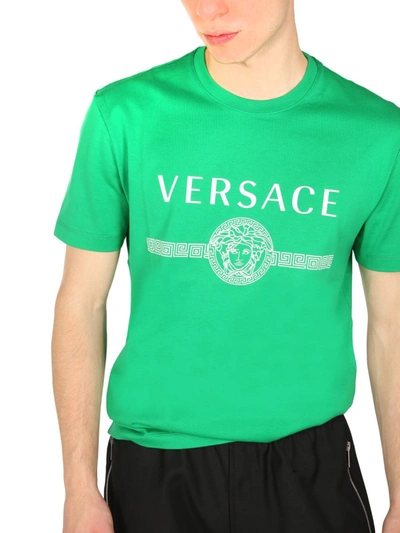 Shop Versace Crew Neck T-shirt In Green