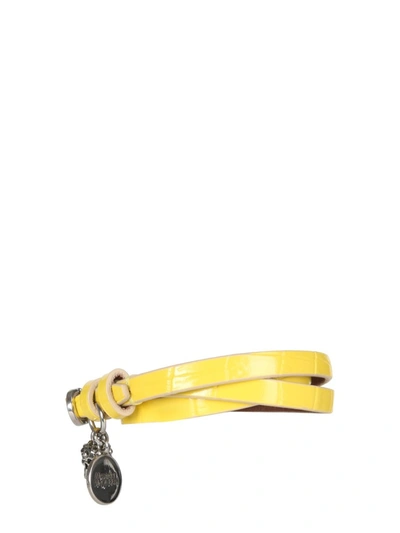 Shop Alexander Mcqueen Double Turn Bracelet In Yellow