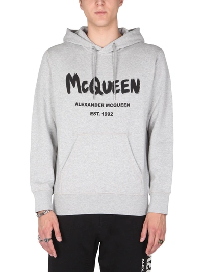 Shop Alexander Mcqueen Hoodie In Grey