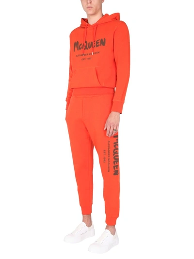 Shop Alexander Mcqueen Jogging Pants In Orange