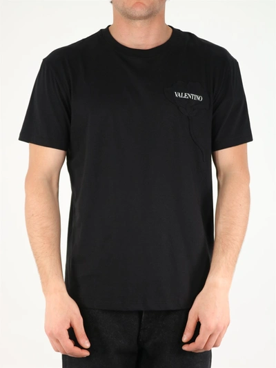 Shop Valentino Men's Garden Cotton T-shirt In Black/white