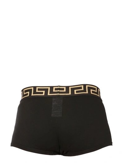 Shop Versace Pack Of Two Boxers With Greek In Black