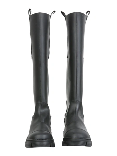 Shop Ganni Recycled Rubber Boots In Black