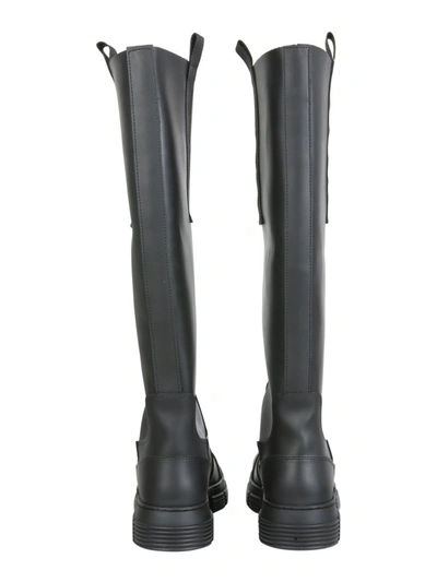 Shop Ganni Recycled Rubber Boots In Black