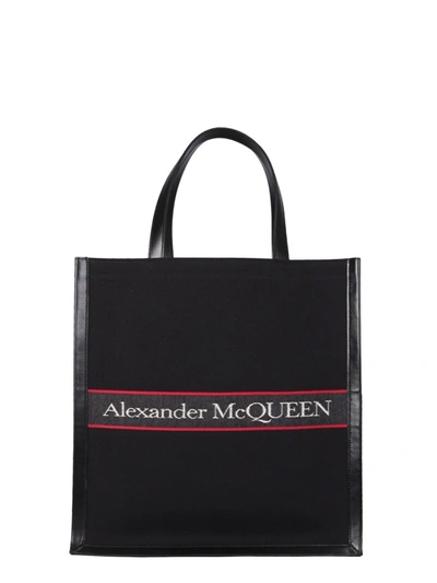 Shop Alexander Mcqueen Selvedge Tote Bag In Black