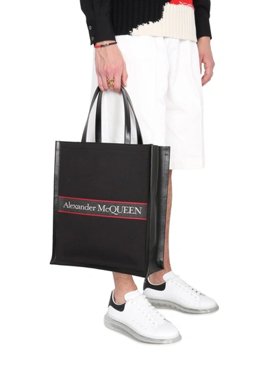 Shop Alexander Mcqueen Selvedge Tote Bag In Black